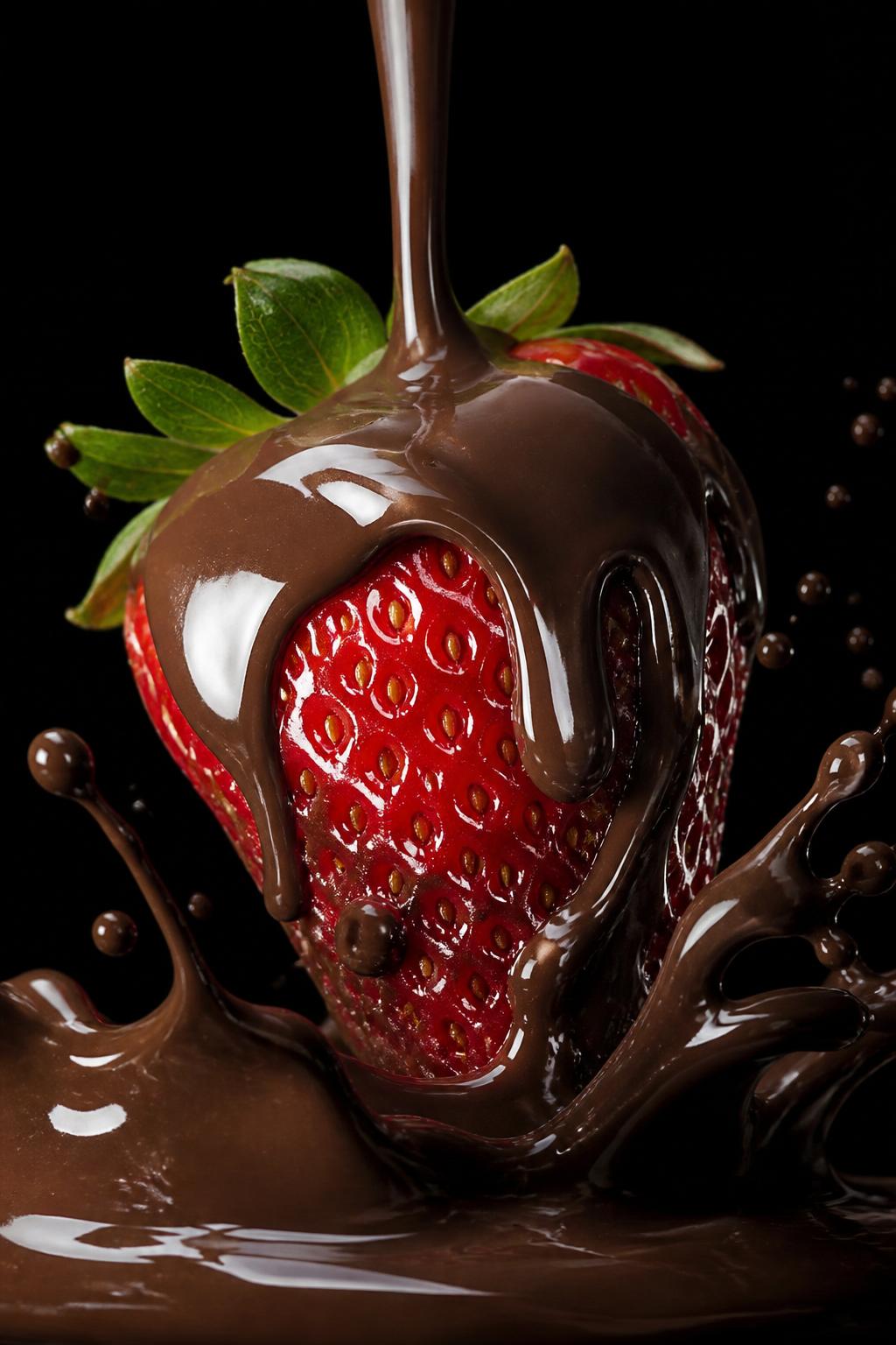 Chocolate-coated strawberry